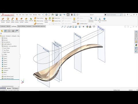 SolidWorks Surfaces Tutorial Spoon