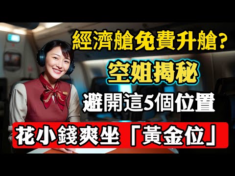 經濟艙免費升艙？空姐揭秘：避開這5個位置，花小錢爽坐「黃金位」！#飛機選位 #旅遊攻略 #經濟艙 #特價機票