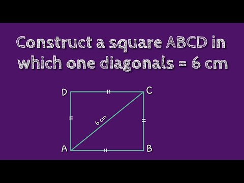 How to construct a square ABCD in which one diagonal 6cm.@SHSIRCLASSES