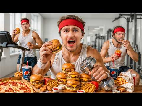 КТО БЫСТРЕЕ ПОХУДЕЕТ на ФАСТФУДЕ? **нас заперли в тренажерном зале**