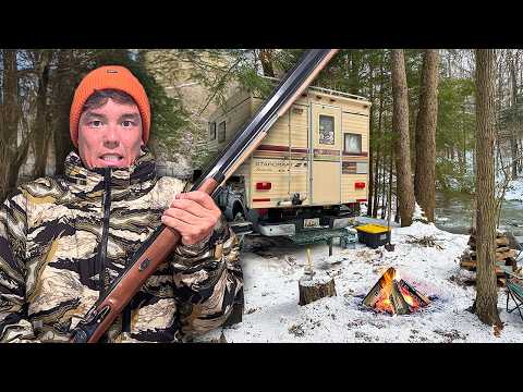 72 HOURS winter truck camping in FREEZING temperatures