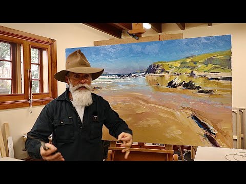 HOW TO PAINT  - Reflections and Wet Sand - Seascape Painting in Oils!