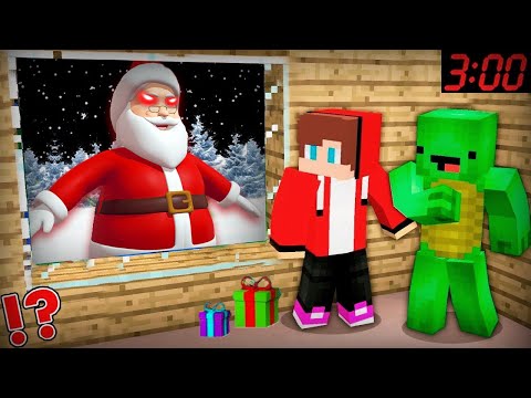 Dark SANTA CLAUS vs Security House in Minecraft Maizen JJ and Mikey Challenge