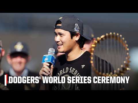 LA Dodgers celebrate back-to-back World Series championships [FULL CEREMONY] | ESPN MLB