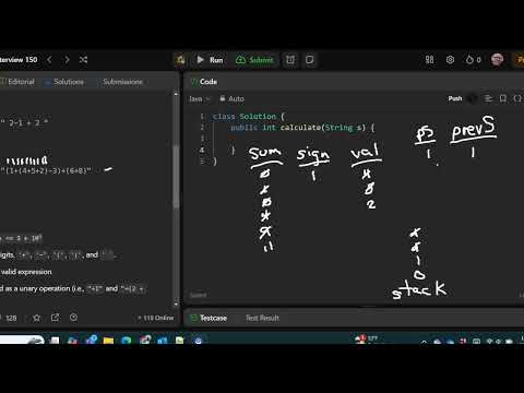 Basic Calculator - Leetcode 224 - Stack (Java)