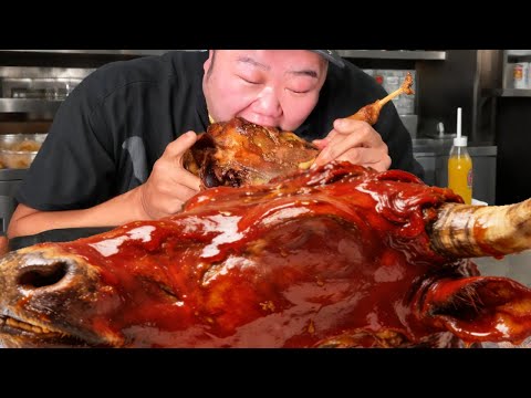 【大胃王挑戰】挑戰吃瀋陽香辣羊頭！一口氣點5個潑滿辣油，咬下去皮脆肉嫩滿嘴流油超滿足｜Food Challenge【櫻木花胖】