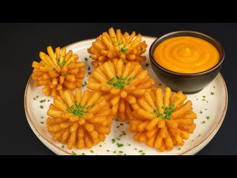 Super Crispy Fried Potato Blossoms! You've NEVER Prepared Potatoes Like This!