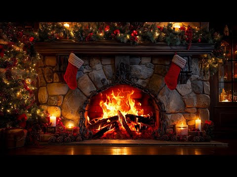 A Perfect Christmas Evening by the Fireplace 🔥  Elegant Fire Crackles for Peace & Relax (No Music)