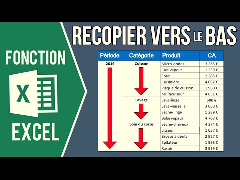 EXCEL - RECOPIER DES CELLULES VERS LE BAS EN 1 CLIC (Remplir les cellules vides d'un tableau Excel)