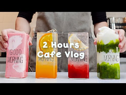 ⛅지치고 힘들 땐 음료 ASMR로 힐링해요/주중의 여유로움/2시간 모음🌼2 Hours Vlog/Cafe Vlog/ASMR/Tasty Coffee#518