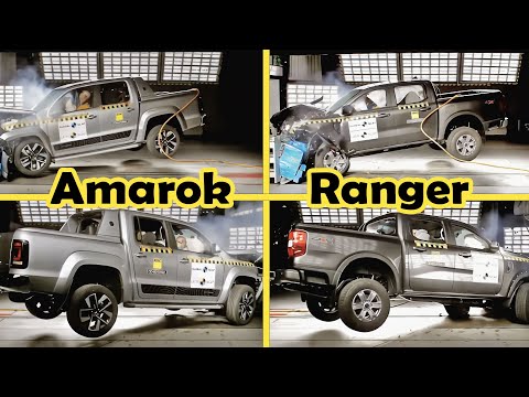Ford Ranger vs VW Amarok crash test, safety test 2025