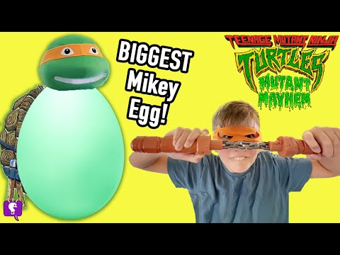 Biggest Mikey Surprise Egg! TMNT Toys on HobbyFamilyTV
