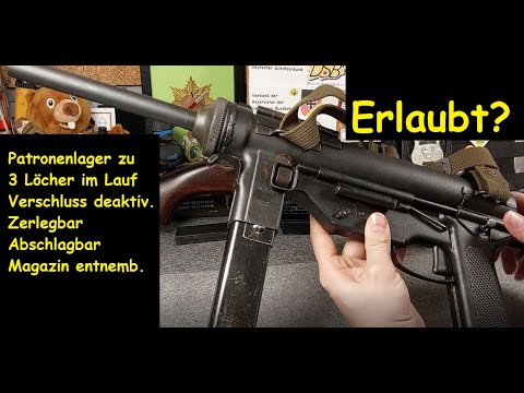 Ist Dekowaffe M3 "Grease Gun" Maschinenpistole mit funktionsf. Abzug erlaubt? Waffengesetz