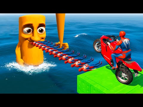 SPIDER-MAN against TUNG TUNG TUNG SAHUR on Motorcycle in RAINBOW SPIDERS BRIDGE | GTA MULTIVERSE
