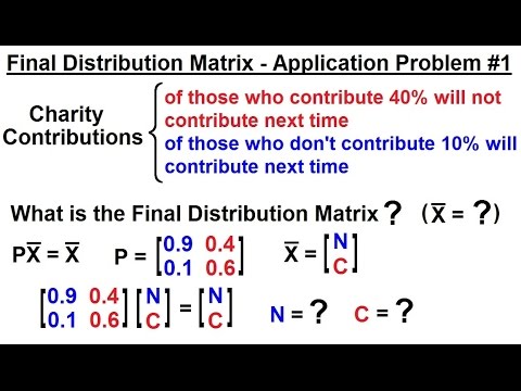 Prob & Stats - Markov Chains (16 of 38) Application Problem #1, Charity Contributions