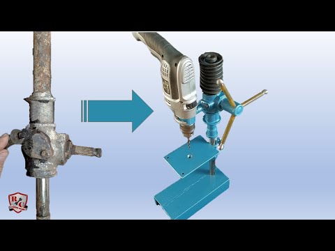 DRILLING BASE 🤯 Convierto en BASE PARA TALADRO, caja de dirección de vehículo desechada