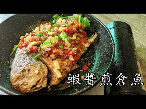 蝦醬 煎/蝦醬煎倉魚/煎魚 技巧/超惹味/簡單 家做/低價魚做法/廣東話/中字/p143
