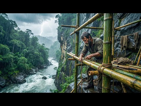 Bangun tempat perlindungan yang hangat dan nyaman di tebing untuk bertahan hidup Bushcraft, Survival