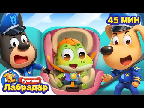Пристёгивайтесь в детском кресле! | Безопасность на дорогах | 🔍Сборник мультиков | Шериф Лабрадор