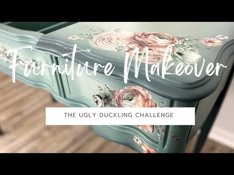 Gorgeous😍Furniture Makeover for the Ugly Ducking Challenge | Blending Chalk Paint
