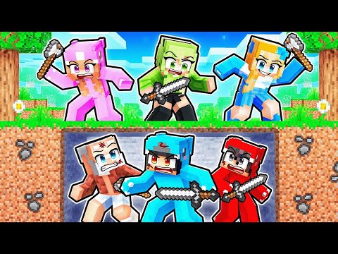 BOYS vs GIRLS Manhunt in Minecraft!