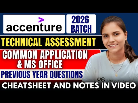 Accenture Common Application & MS Office Questions | Accenture Technical Assessment Questions 2026