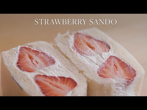 Japanese Strawberry Sando 🍓☁️🍞