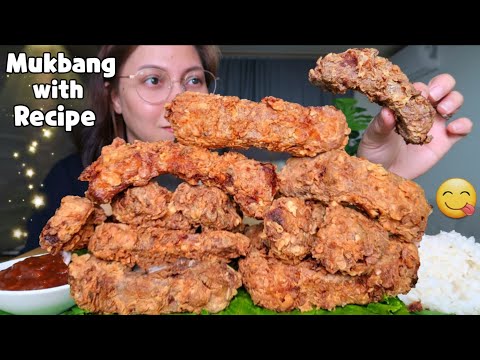CRISPY PORK RIBS | Mukbang Philippines