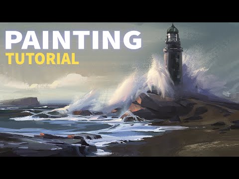 This is How I Paint an Environment from Scratch ( Digital Painting Tutorial )