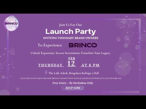 BRINCO Launch Party | Feb 12, Bengaluru
