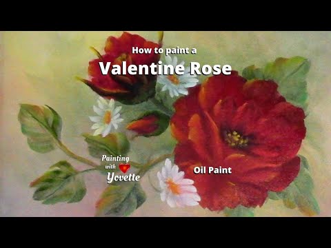 How to Paint a VALENTINE ROSE // Easy // Step by step