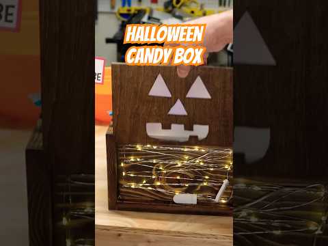 DIY Halloween Candy Box 🎃 (swap the face) #halloween #woodworking