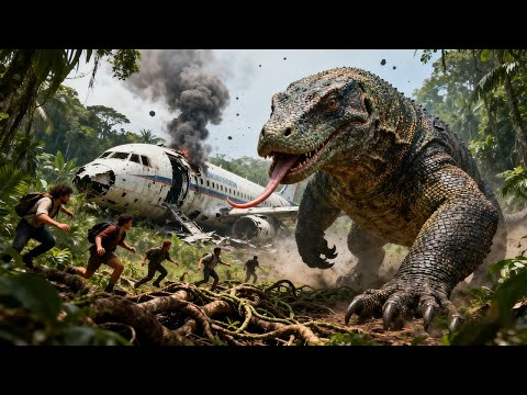 Plane crashes on a desert island—humans hunted by a giant monitor lizard!