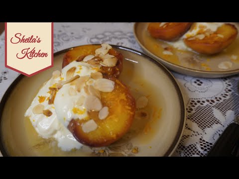 Chargrilled peaches with orange cream – a healthy low sugar recipe