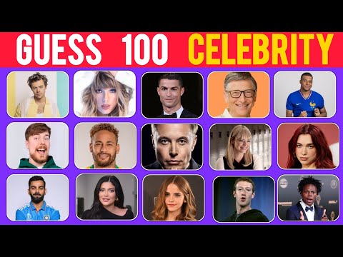 Guess The Celebrity in 3 Seconds! | 100 Most Famous People Challenge | Quizzy Q
