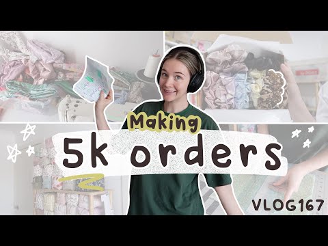 making over $5000 worth of orders for my online handmade shopify store scrunchies, bags VLOG167