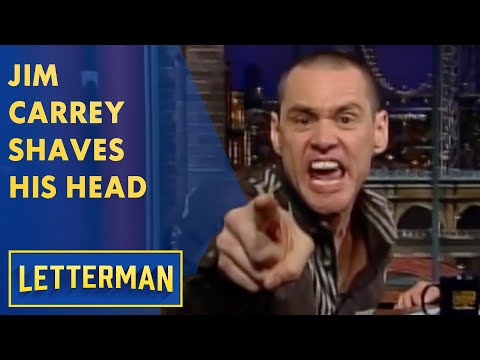 Jim Carrey Shaves His Head | Letterman