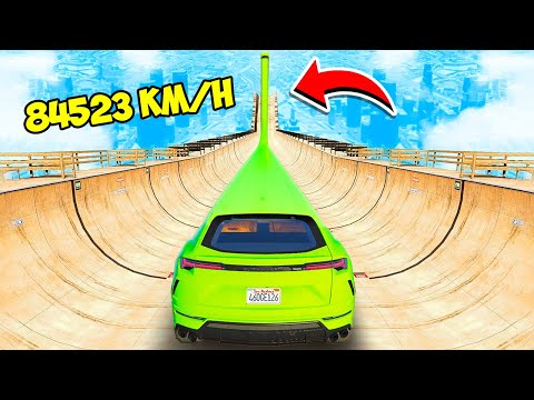 NO BRAKES DOWNHILL IN LAMBORGHINI URUS LIMO OVER A RAMP IN GTA 5!