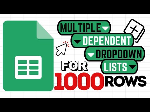 Google Sheets: Create Multiple Dependent Dropdown Lists for 1000 rows! (Data Validation)