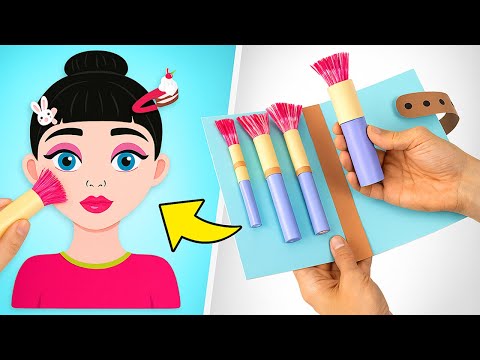 🎀 Paper Doll Glow-Up 💄✨ DIY Makeup Kits & Style Transformations