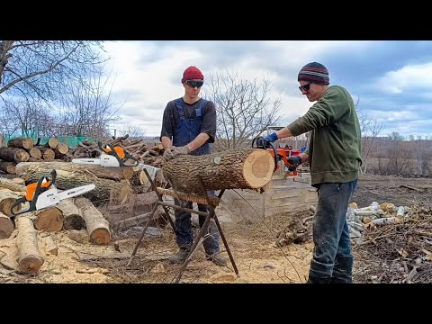 Большая резня бензопилами STIHL! Пилим дрова на следующую зиму!