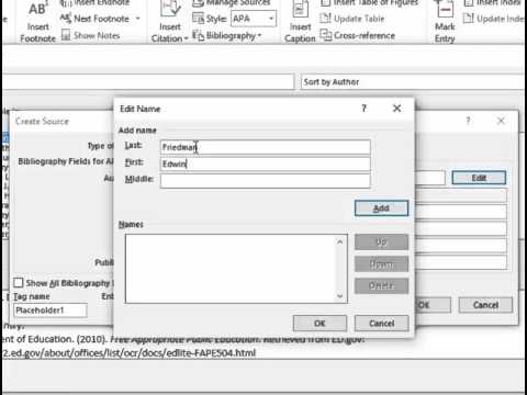 Manage Sources in Word