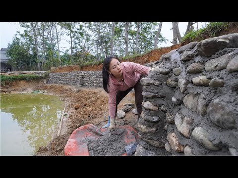 Dung new project with the neighbor's pond - Decided to build a stone wall 130m around the pond