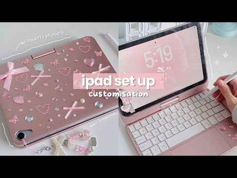 iPad unboxing accessories + customisation tutorial ♡ aesthetic Pinterest tour 🐇🎀