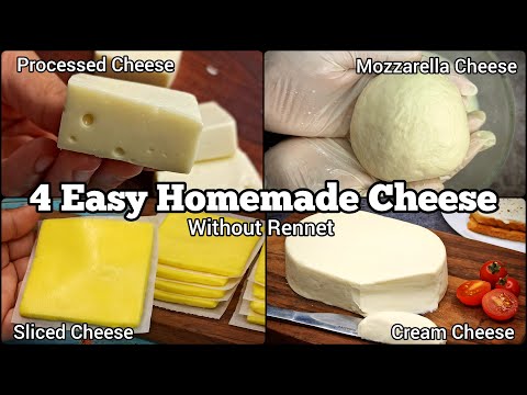 4 Popular Homemade Cheese Recipes : Processed, Sliced, Mozzarella & Philadelphia Cream Cheese