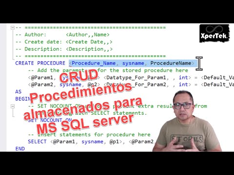 CRUD - Procedimientos almacenados para MS SQL Server
