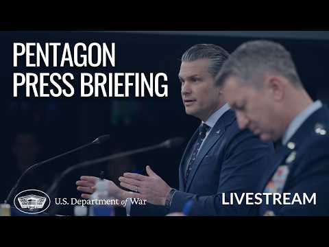 LIVE: Secretary of War and CJCS, Air Force Gen. Dan Caine, Hold a Press Briefing at the Pentagon
