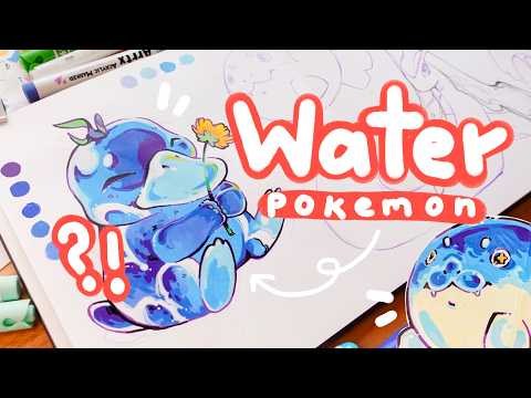painting water pokemon...made of actual water?!🌊