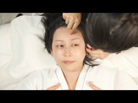 ASMR☺️Face Shaving at a Chinese Salon🧵Hand Hair Plucking | Shanghai Trip