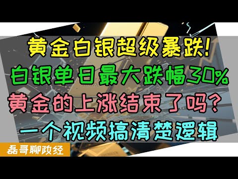 黄金白银超级暴跌！创50年单日暴跌记录！白银最大跌幅超过30%！黄金的上涨结束了吗？为什么说买黄金就是看空美元？一个视频搞清楚美元和黄金的逻辑